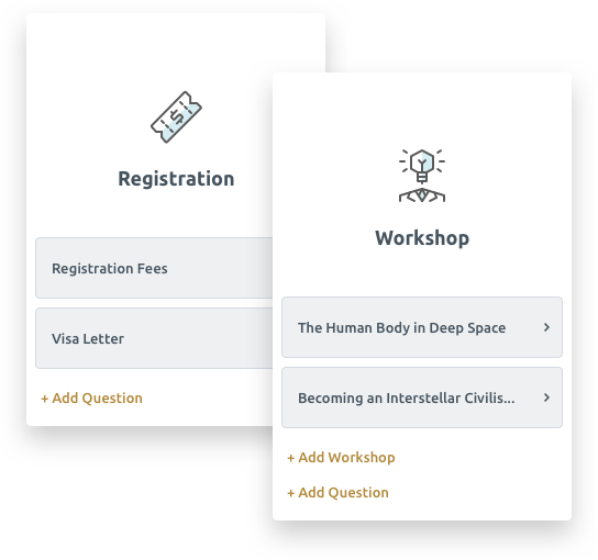 Ex Ordo conference registration form showing registration fees, workshops and social events